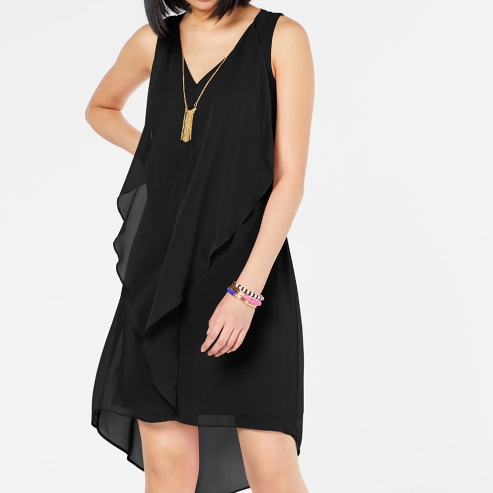 INC flutter sleeveless dress
